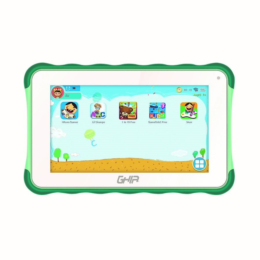 Tablet Ghia 7 Toddler /A133 Quadcore/1Gb Ram/16Gb /2Cam/Wifi/Bluetooth/2500Mah/Android 11 Go/Verde