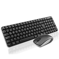 Teclado/Mouse Combo Inalambrico Compacto Gt4000Bg Ghia / Color Negro/Gris