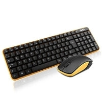 Teclado/Mouse Combo Inalambrico Compacto Gt4000Na Ghia / Color Negro/Amarillo