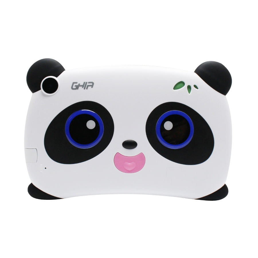 Tablet Ghia Kids Panda 7 Pulgadas/Quad Core/1Gb/8Gb/2Cam/Wifi/Bluetooth/2500Mah/Android 8.1 Go Edition / Blanco Con Negro Ojos Azules