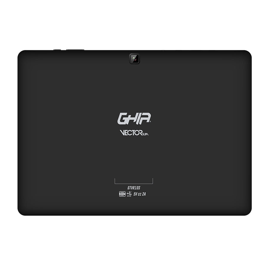 Tablet Ghia 10.1 Vector Slim/A100 Quadcore/ Ips/1Gb Ram/16Gb/2Cam/Wifi/Bluetooth/5000Mah/Android 10/Negra