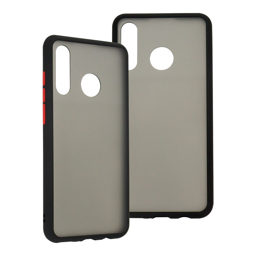 Funda Ghia Humo Semitransparente/ Borde Negro Con Mica Para Huawei P30 Lite