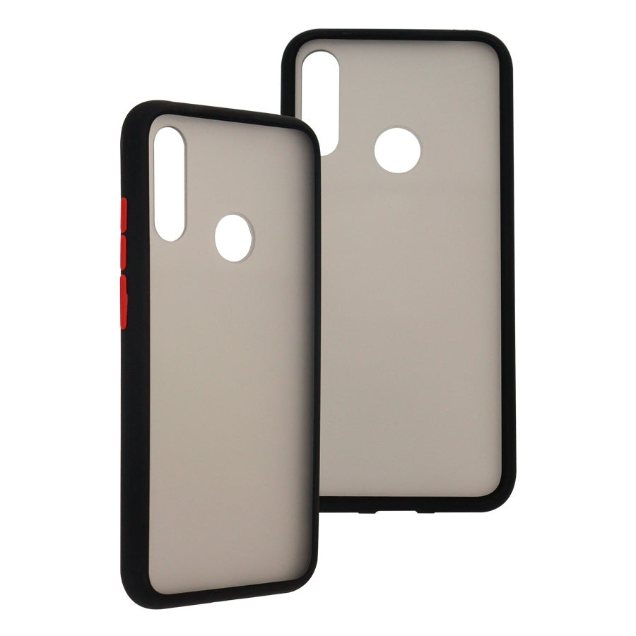 Funda Ghia Humo Semitransparente/ Borde Negro Con Mica Para Huawei Y6 2019