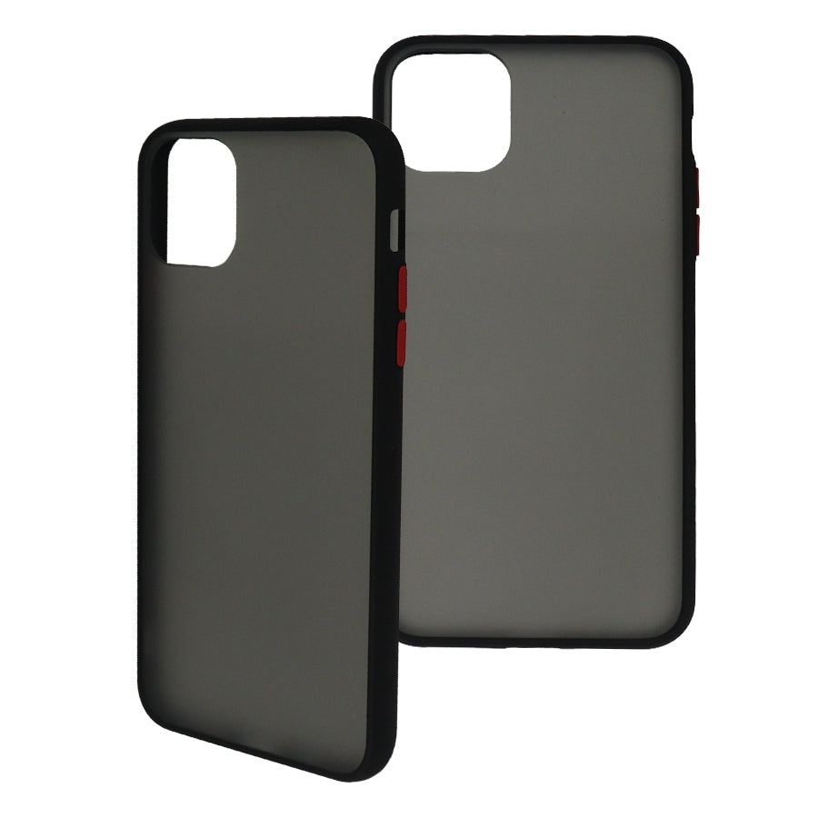 Funda Ghia Humo Semitransparente/ Borde Negro Con Mica Para Iphone 11