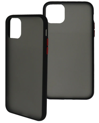 Funda Ghia Humo Semitransparente/ Borde Negro Con Mica Para Iphone 11 Pro