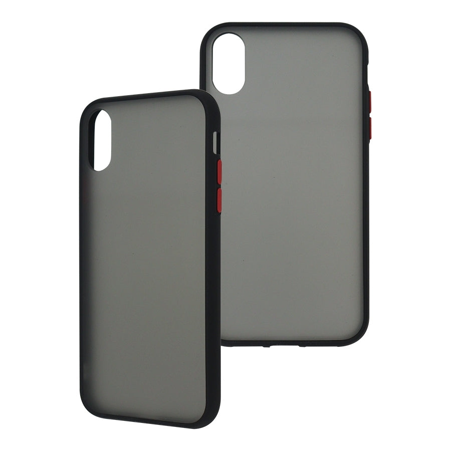 Funda Ghia Humo Semitransparente/ Borde Negro Con Mica Para Iphone Xr