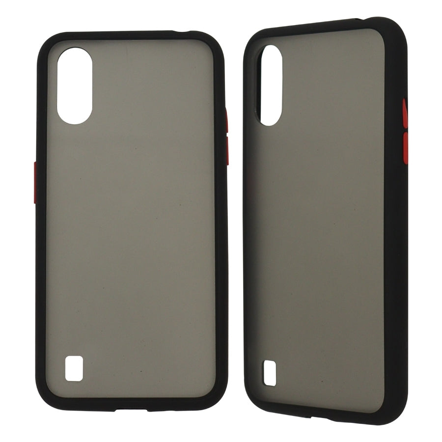 Funda Ghia Humo Semitransparente/ Borde Negro Con Mica Para Samsung A01