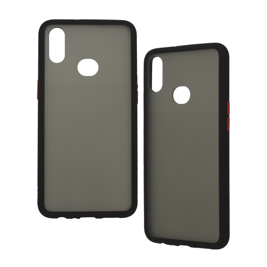 Funda Ghia Humo Semitransparente/ Borde Negro Con Mica Para Samsung A10S