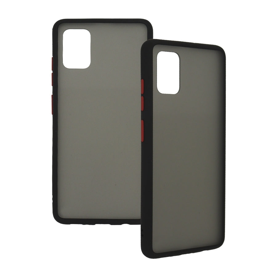 Funda Ghia Humo Semitransparente/ Borde Negro Con Mica Para Samsung A51S