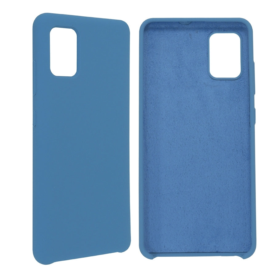 Funda Ghia De Silicon Color Azul Con Mica Para Samsung A51S