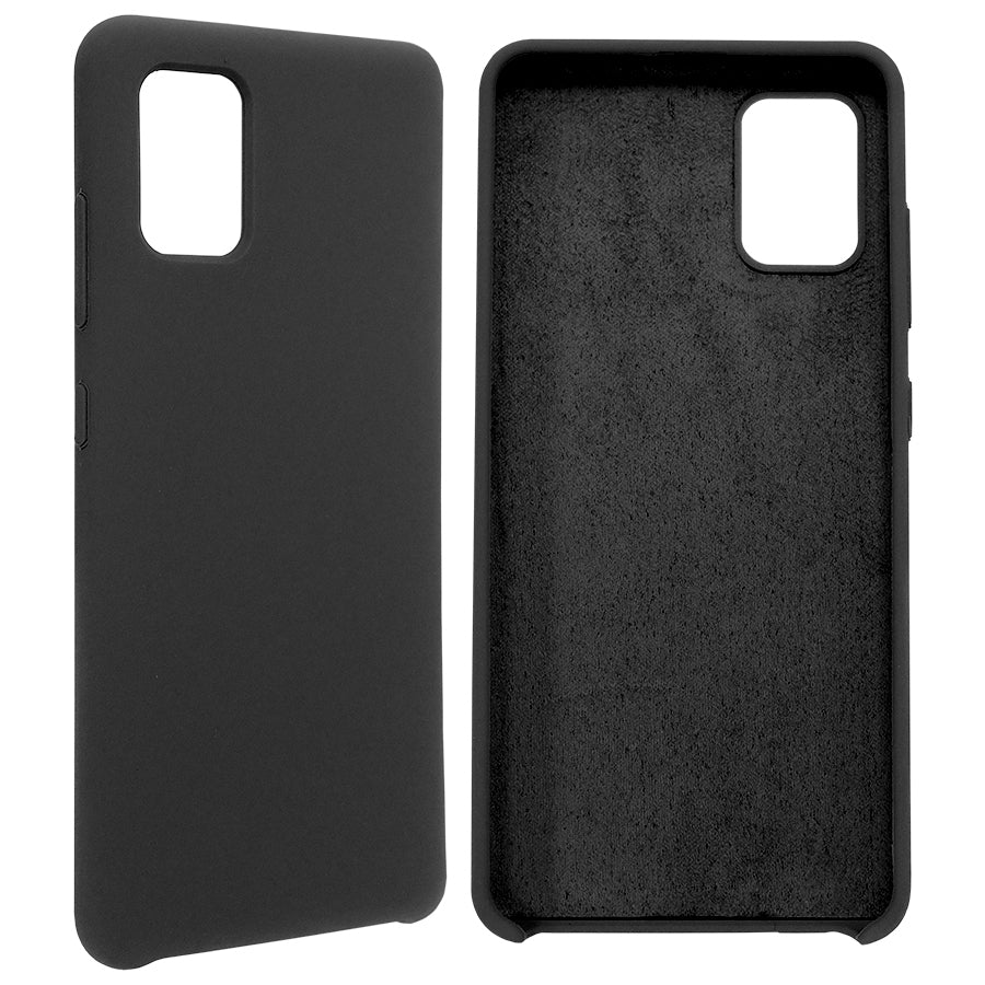 Funda Ghia De Silicon Color Negro Con Mica Para Samsung A51S