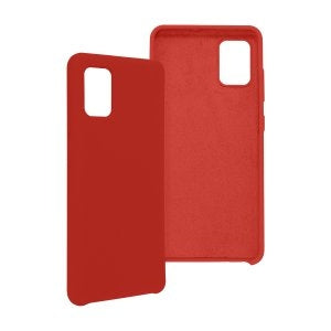 Funda Ghia De Silicon Color Rojo Con Mica Para Samsung A51S