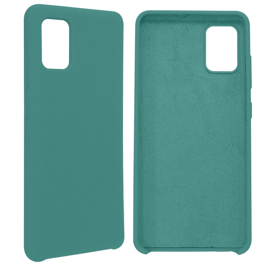 Funda Ghia De Silicon Color Verde Con Mica Para Samsung A51S