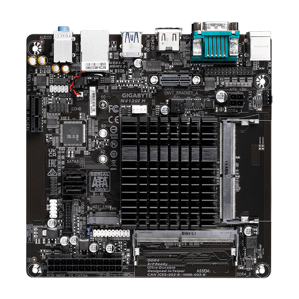 Mb Gigabyte Cpu Integrado Intel Celeron  N4120 /2X Dimm Ddr4 2400/2133 Mhz /1 Hdmi/4Xusb /Mini Itx/Gama Basica