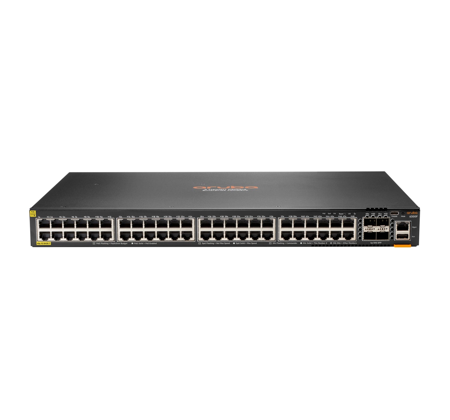 Switch Hpe Aruba Jl665A 6300F 48G Cl4 Poe 4Sfp56 740Watts Con Fuente De Poder Incluida