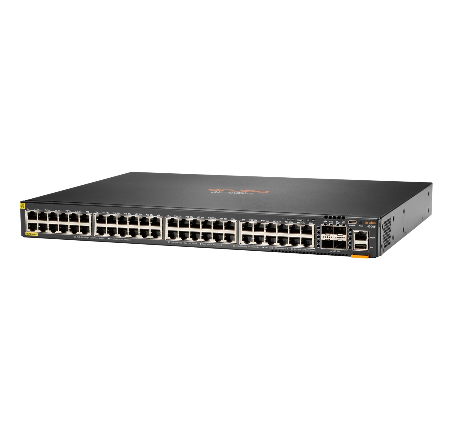 Switch Hpe Aruba Jl665A 6300F 48G Cl4 Poe 4Sfp56 740Watts Con Fuente De Poder Incluida