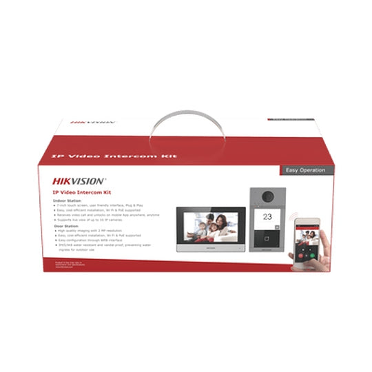 Kit De Videoportero Ip Hikvision Ds-Kis604-P(B) (Ds-Kis604-P(B)) Wifi Con Llamada A App Smartphone (Hikconnect) Programación Por Interfaz Web Frente Calle Ik08 & Ip65