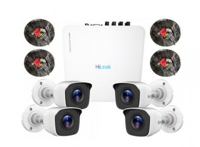 Sistema Completo De Cctv Hilook Kit7208Bm Policarbonato H264+ 720P (1Mp)