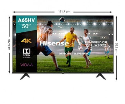 Pantalla Hisense 50A65Hv Televisor Pulgadas Led 4K Uhd 3840 X 2160 Pixeles Smart Vidaa