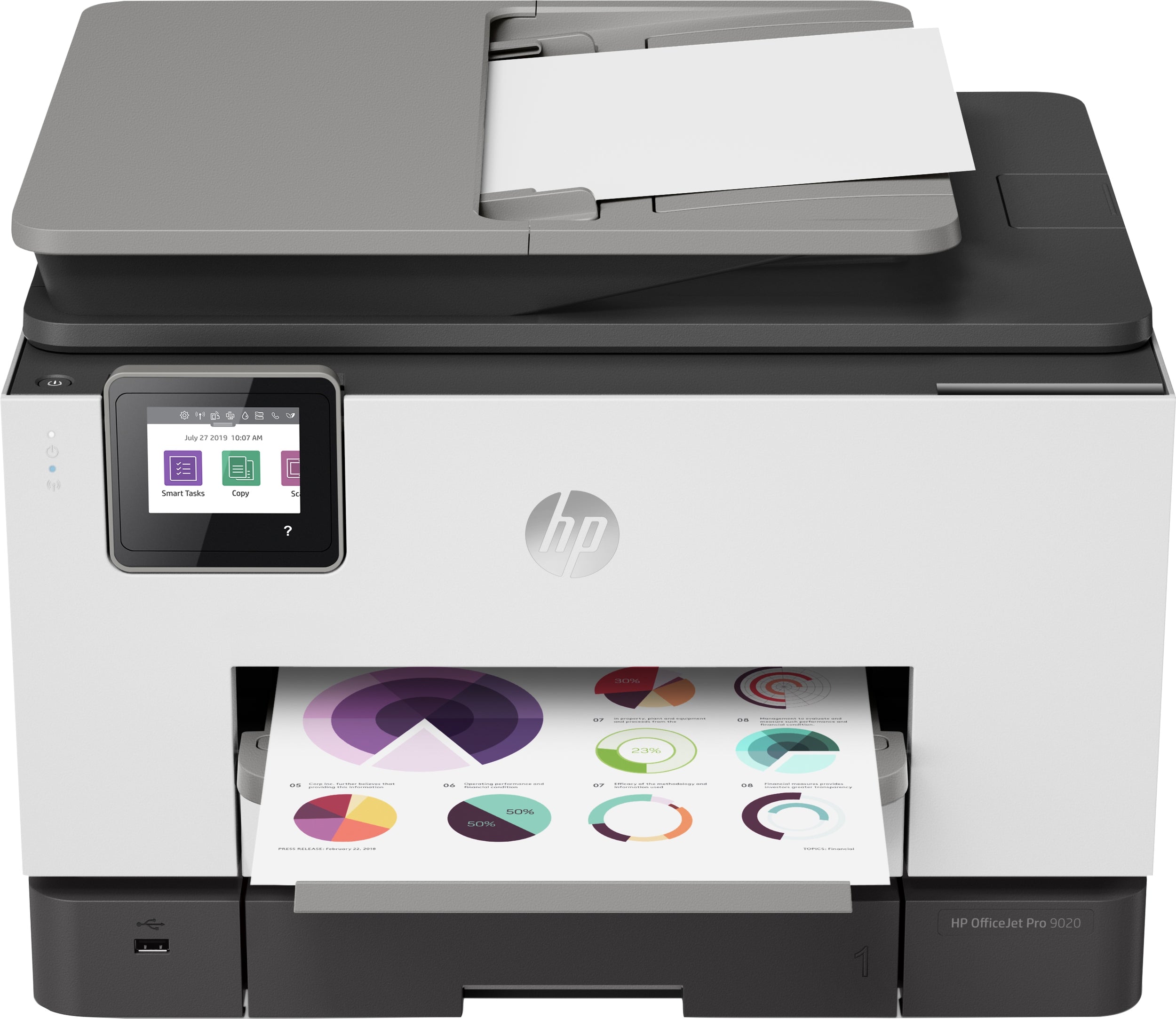 Multifuncional Hps Hp Officejet Pro 9020, 24 Ppm Negro/ 20 Ppm Color, Inyeccion De Tinta, Usb, Wifi, Red