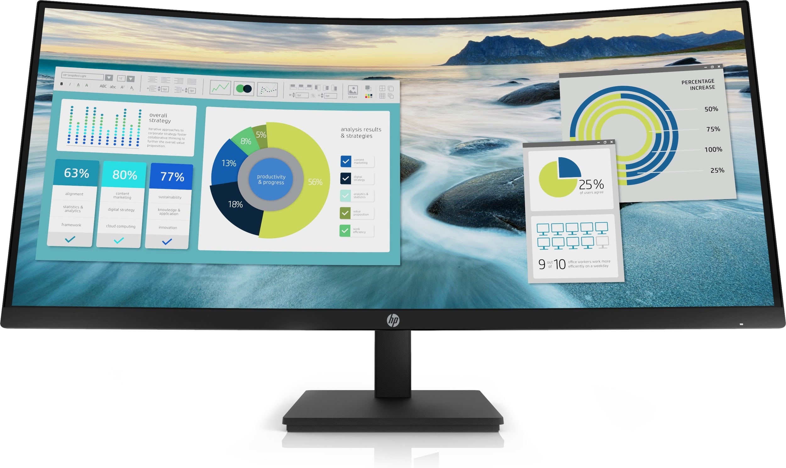 Monitor Hp P34Hc G4/ Ips-Led 34 Curvo/ Resolucion 3440X1440/ Bocinas/ Dp-Hdmi/ 4 Puertos Usb 3.2/ 1 Usb-Type C (Carga 65W)/ Cables Hdmi-Usb C-Dp/ No Rj45/ No Webcam/ Vesa 100/ 3-3-0