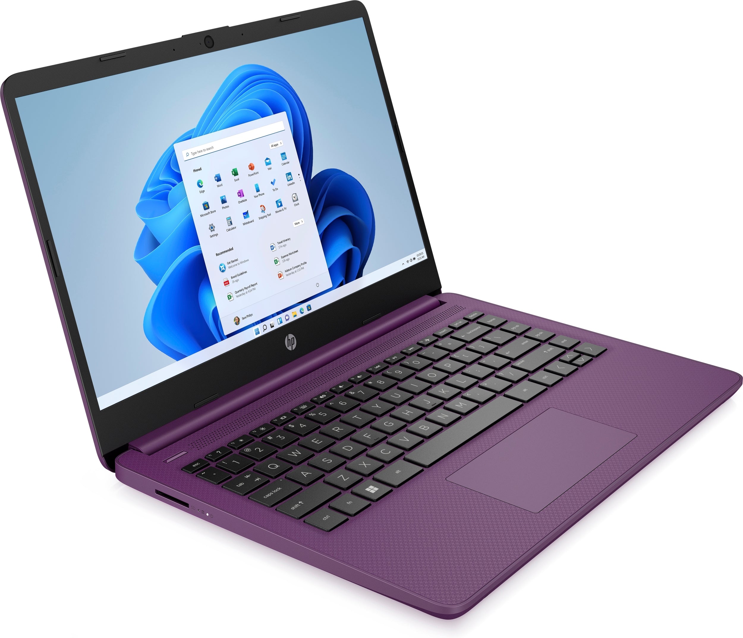 Notebook Consumo Hp 14-Fq1005La Amd Ryzen 3 5300U 2.60 - 3.80 Ghz / 8Gb / 256Gb Ssd / 14 Fhd / No Dvd / Win 11 Home / 1-1-0 / Morado Borgoña