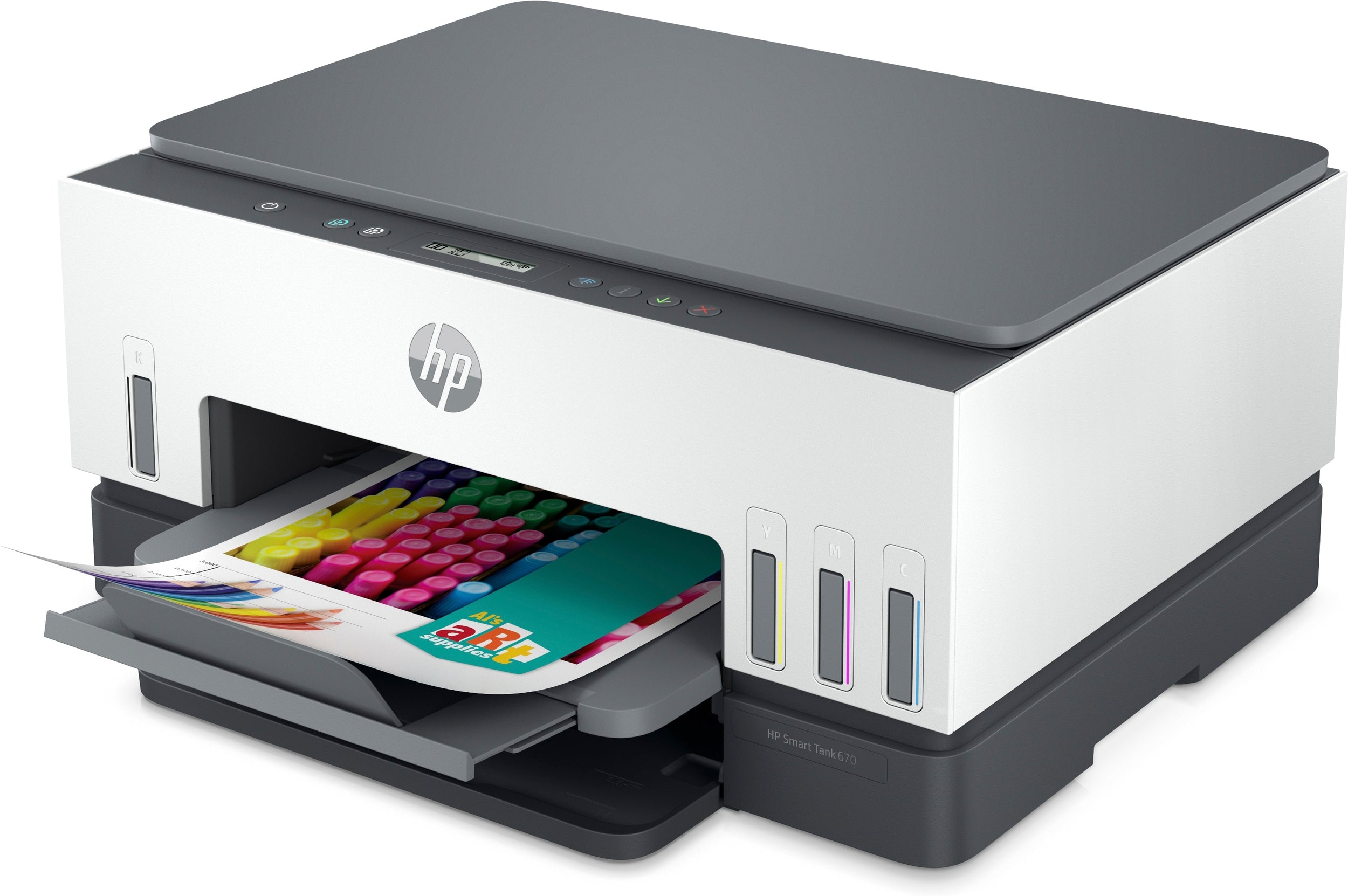 Hps Multifunciona Hp Smart Tank 670 12 Ppm Color / 7 Ppm Negro, Inyeccion De Tinta, Tinta Continua, Duplex, Usb 2.0, Wi-Fi, Bluethoot Le