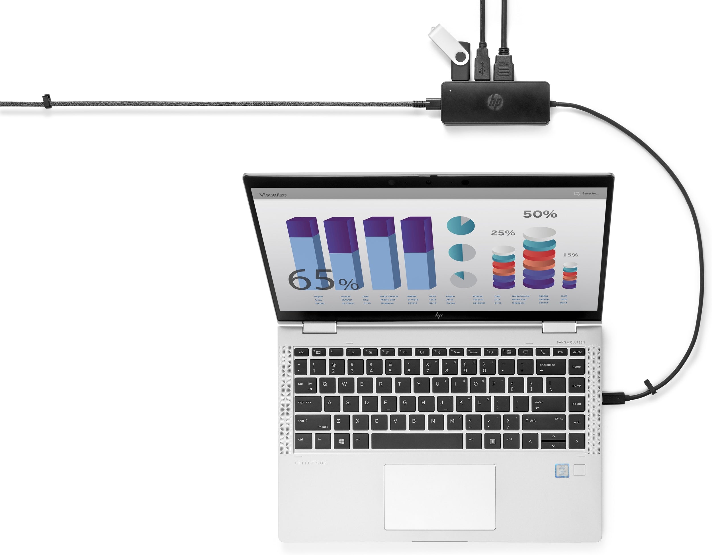 Hp Usb-C Travel Hub Hdmi Vga A 7Pj38Aa Type-C Hdmi: 3840 X 2160 30 Hz; Vga: 1080P Puertos Usb-A 3.0 De Carga