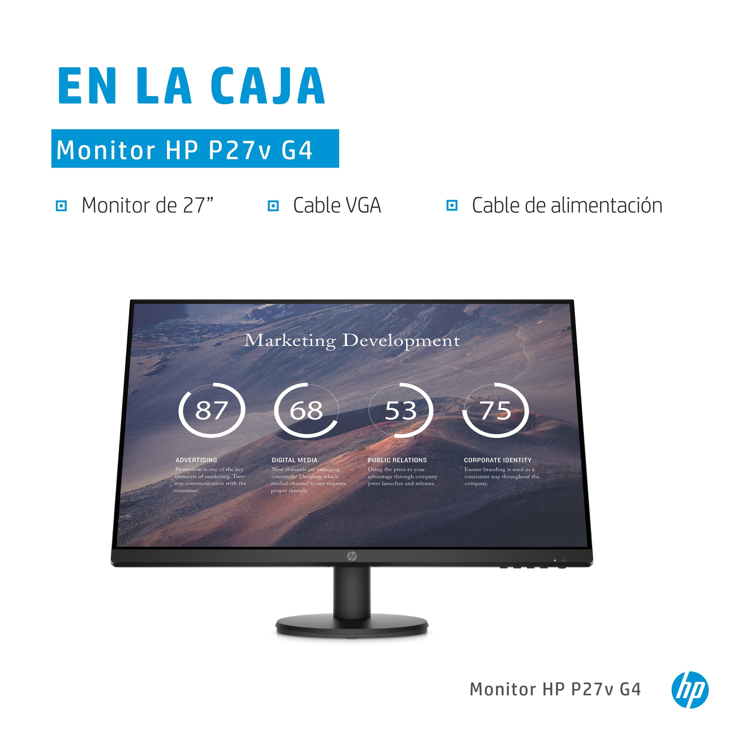 Monitor Led Hp 27 P27V Resolucion 1920 X 1080/Vga / Hdmi / Vesa 100 / 3-3-3