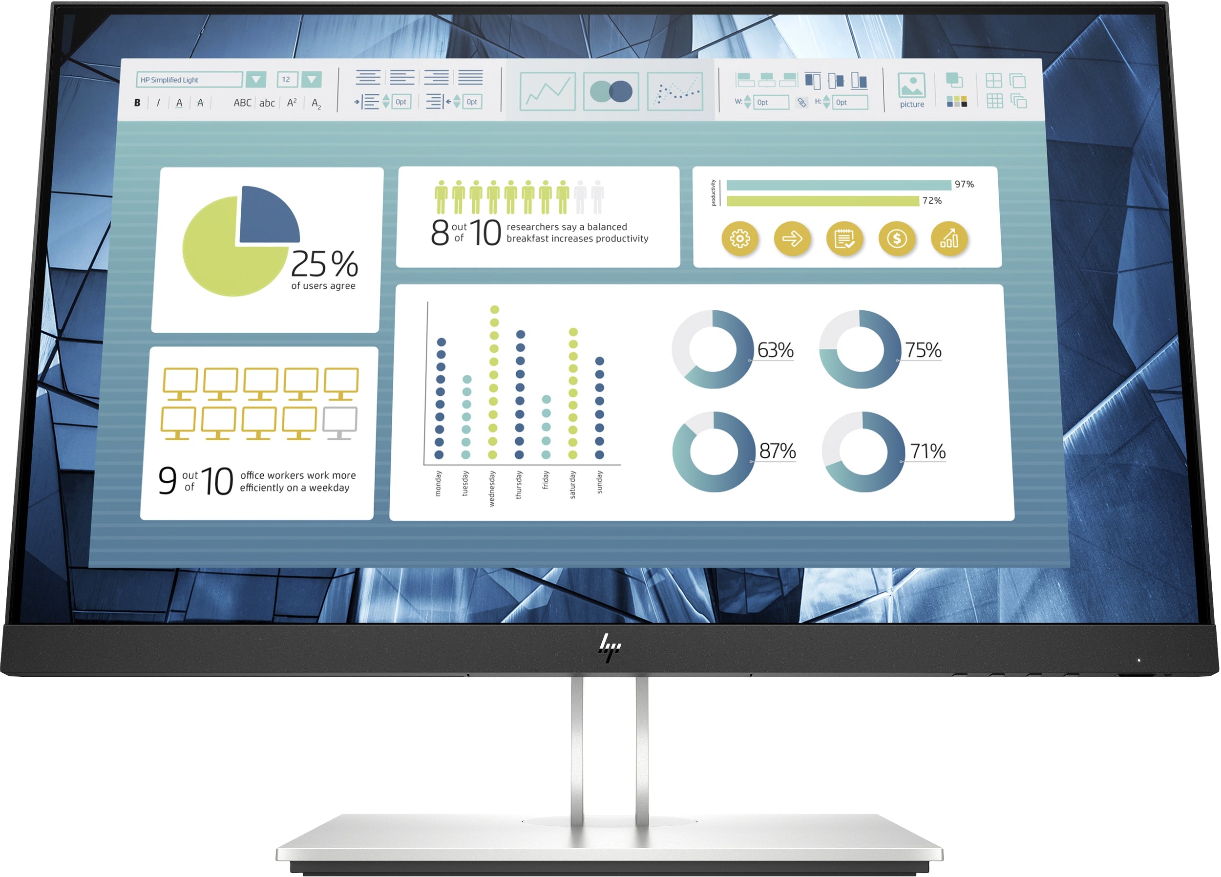 Monitor Hp Elitedisplay E22 G4 Ips Led 21.5 Pulgadas/ Fhd 1920X1080/ Vesa 100/ Vga/Dp/Hdmi /Usb-A 3.2/ Cable Dp - Hdmi/ Rotatorio/3-3-0 Remplaza A 1Fh45Aa#Aba