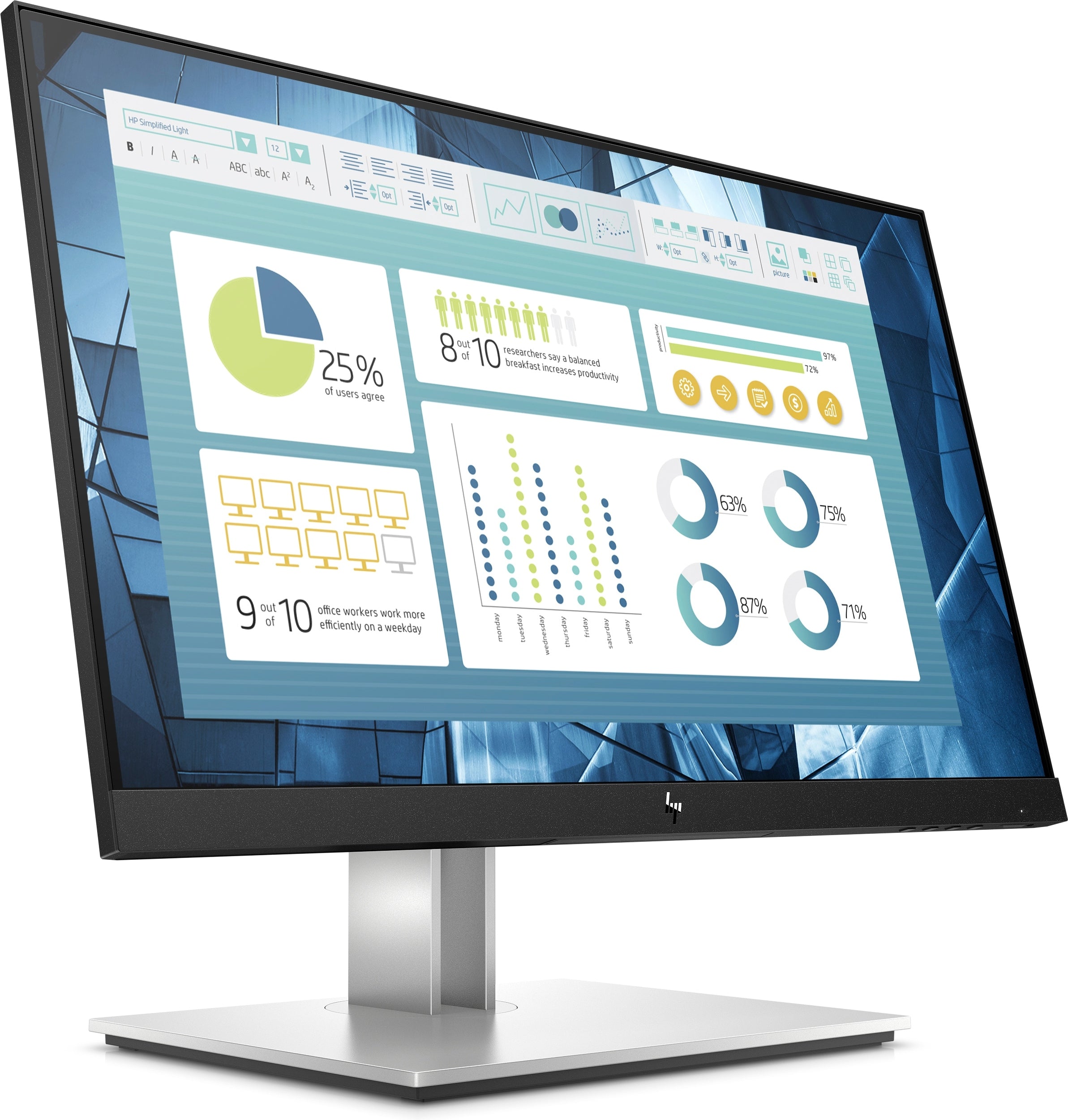 Monitor Hp Elitedisplay E22 G4 Ips Led 21.5 Pulgadas/ Fhd 1920X1080/ Vesa 100/ Vga/Dp/Hdmi /Usb-A 3.2/ Cable Dp - Hdmi/ Rotatorio/3-3-0 Remplaza A 1Fh45Aa#Aba