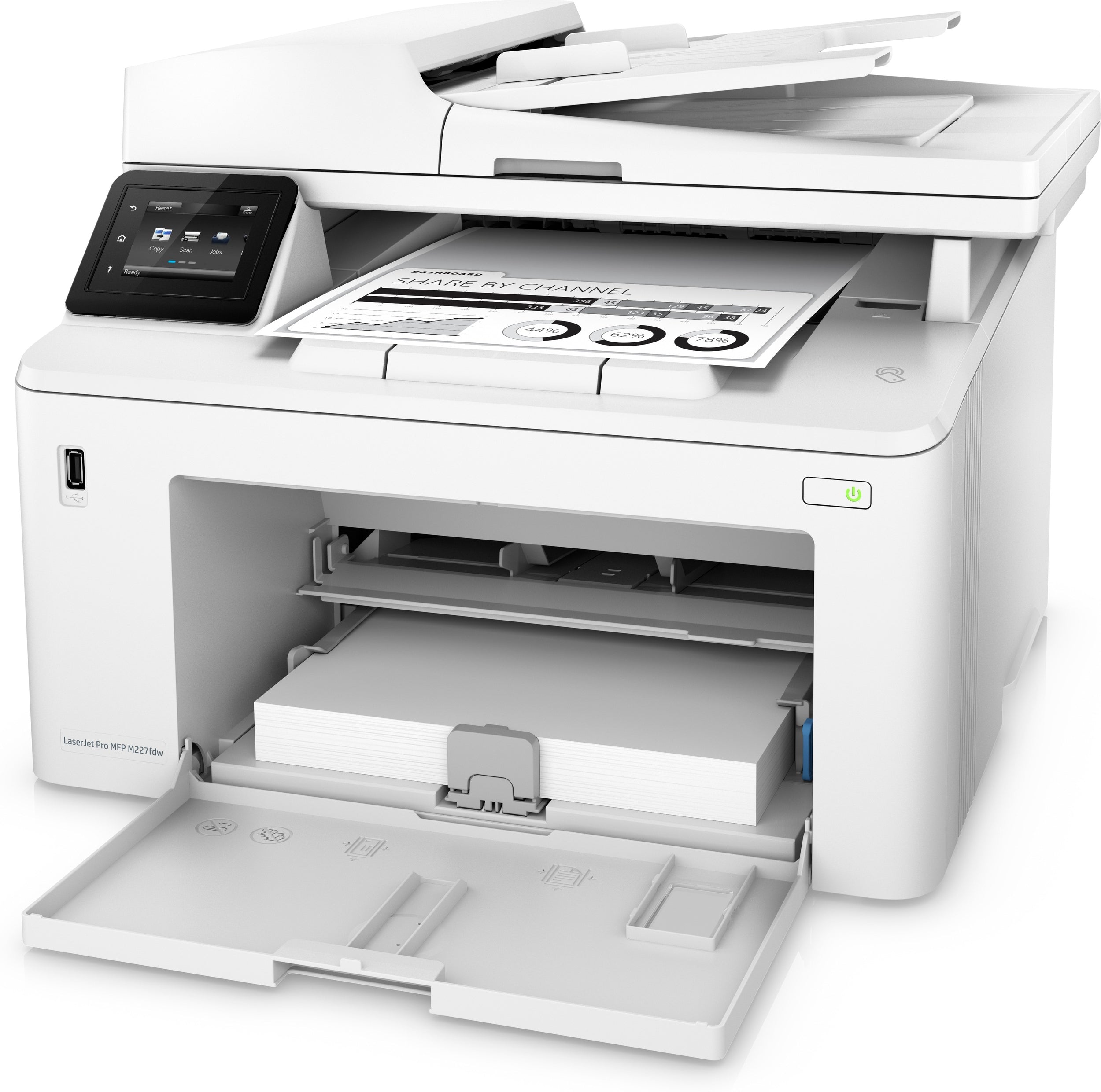 Multifuncional Hps Hp Pro M227Fdw, 28 Ppm Negro, Laserjet, Usb, Wifi, Red, Duplex, Fax, Monocromatica