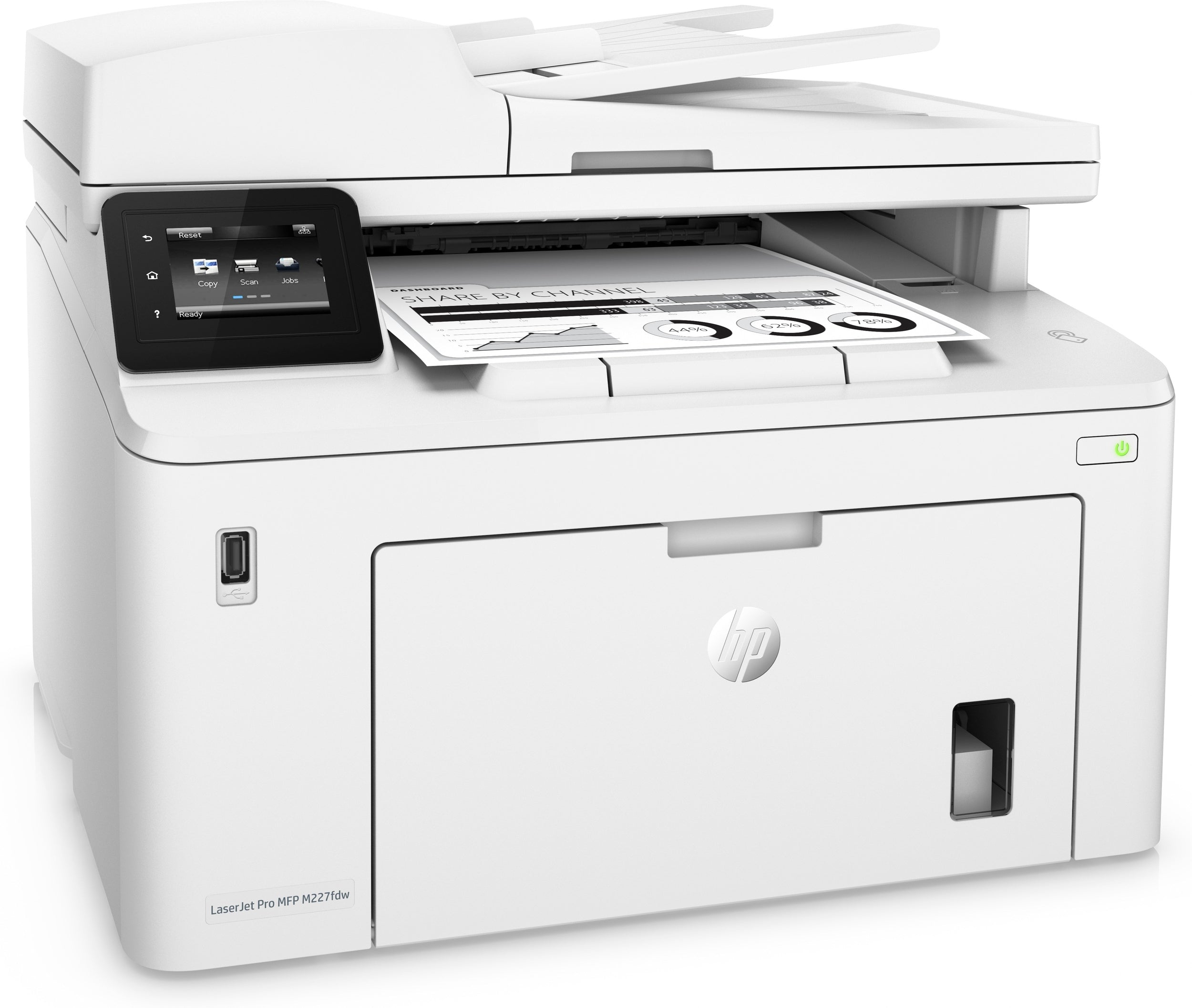 Multifuncional Hps Hp Pro M227Fdw, 28 Ppm Negro, Laserjet, Usb, Wifi, Red, Duplex, Fax, Monocromatica