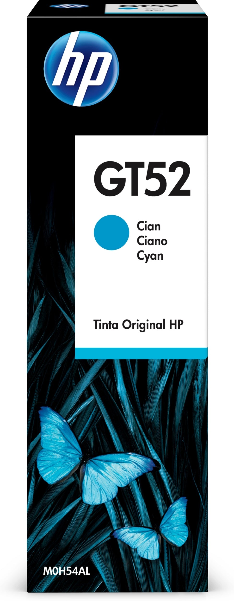 Botella De Tinta Hp Gt52 M0H54Al - Cian