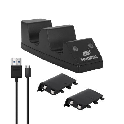 Cargador Dual Xbox Immortal Imgxbc3 Para One Con 2 Baterias 12Mah Egos 4Xusb 65X70X250Mm Año De Garantía