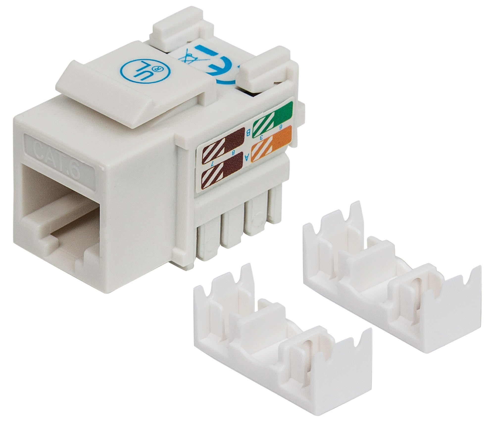 Keystone Jack Intellinet 210591 Rj45 Cat6 De Impacto Blanco. Para Uso Con Cable Sin Blindaje (Utp) Compatible Herramientas Ponchado 110 Y Krone