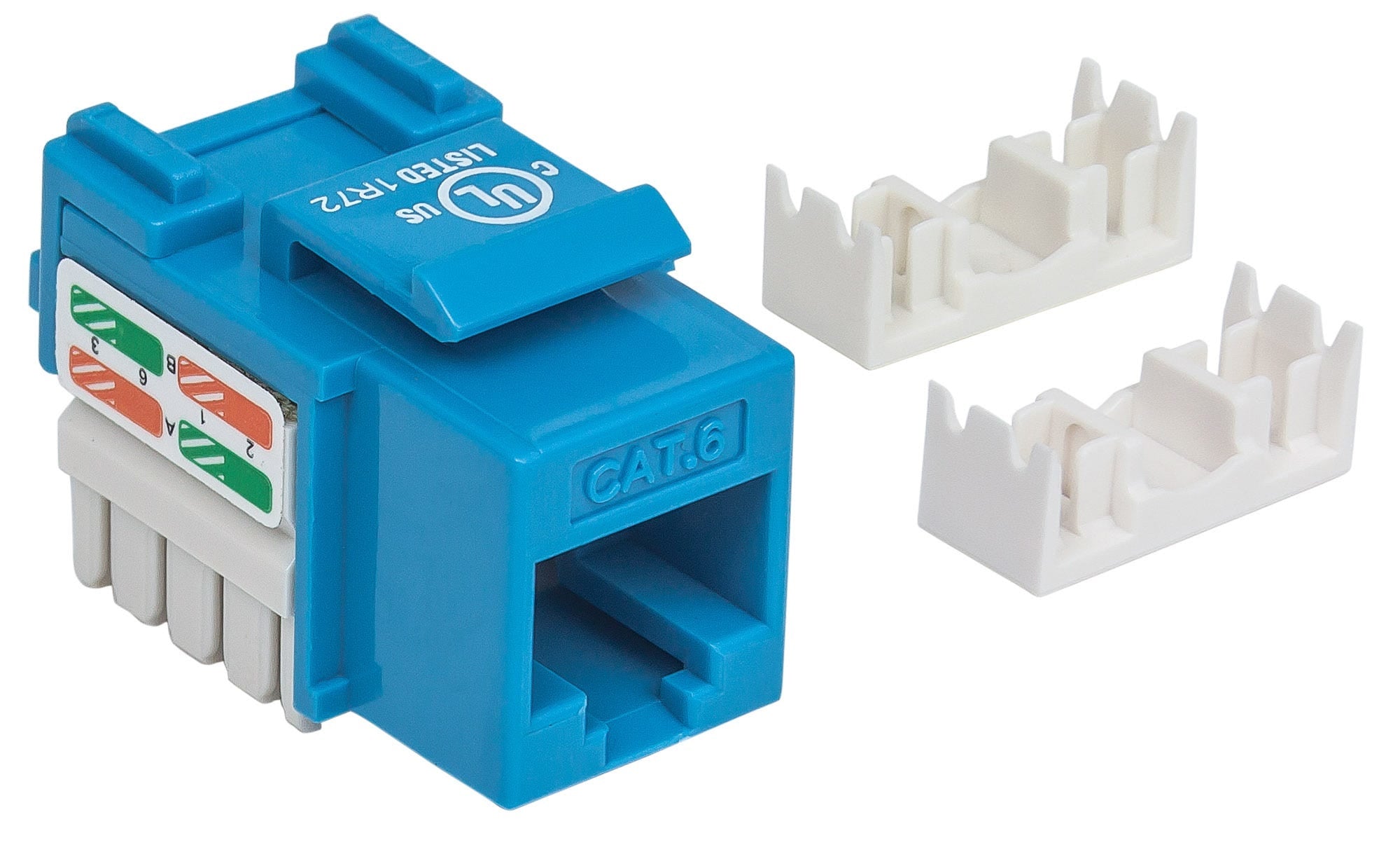 Jack Intellinet 210737 Rj45 Cat6 Keystone De Impacto Azul Para Uso Con Cable Sin Blindaje (Utp) Compatible Herramientas 110 Y Krone.