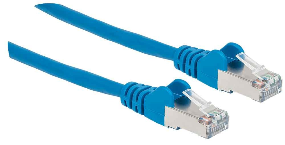Cable De Red Cat6A S/Ftp Intellinet 315982 30Cm Azulcon Blindaje Trenzado Aluminio Y Lámina Mylar Alrededor Cada Par.