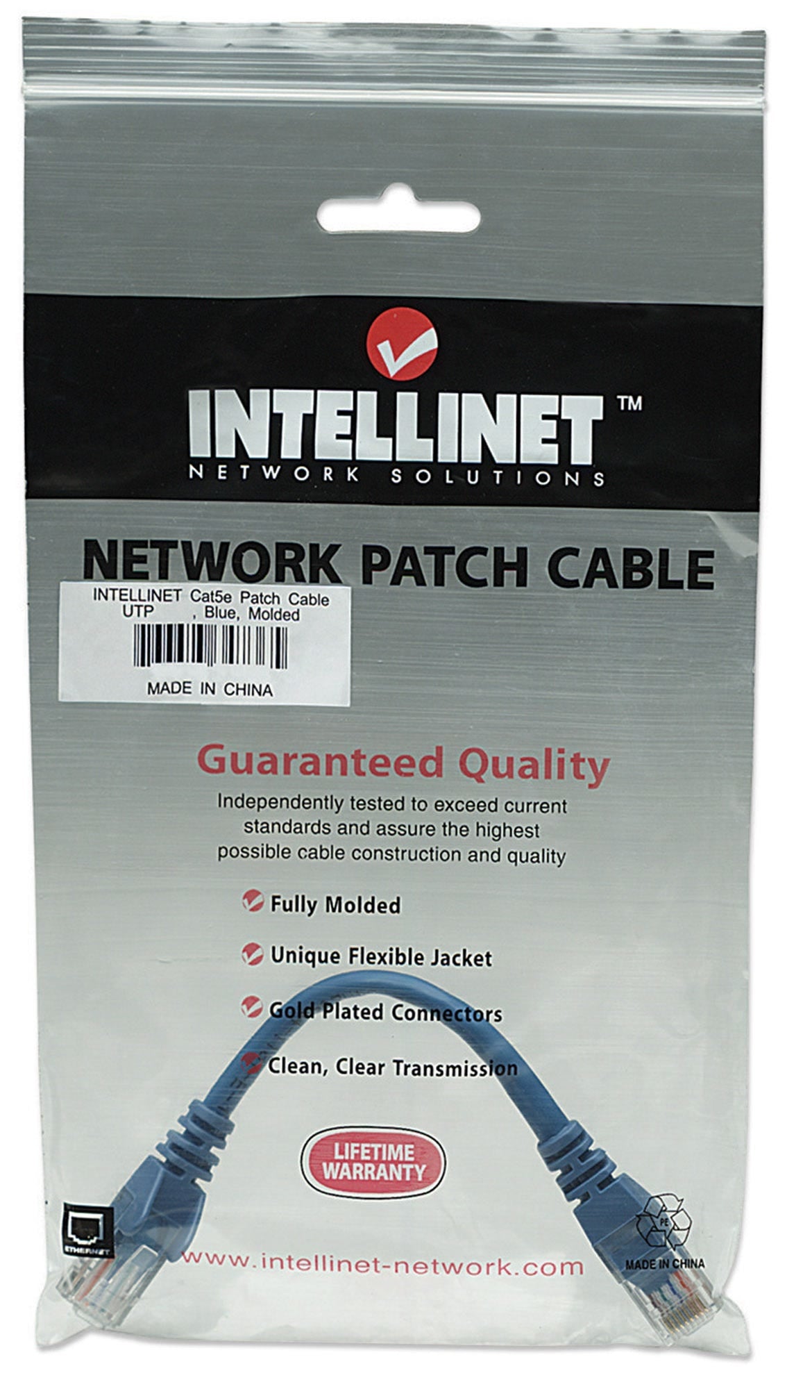 Cable De Red Cat5E Intellinet 318129 Patch 0.5M Utp Azul