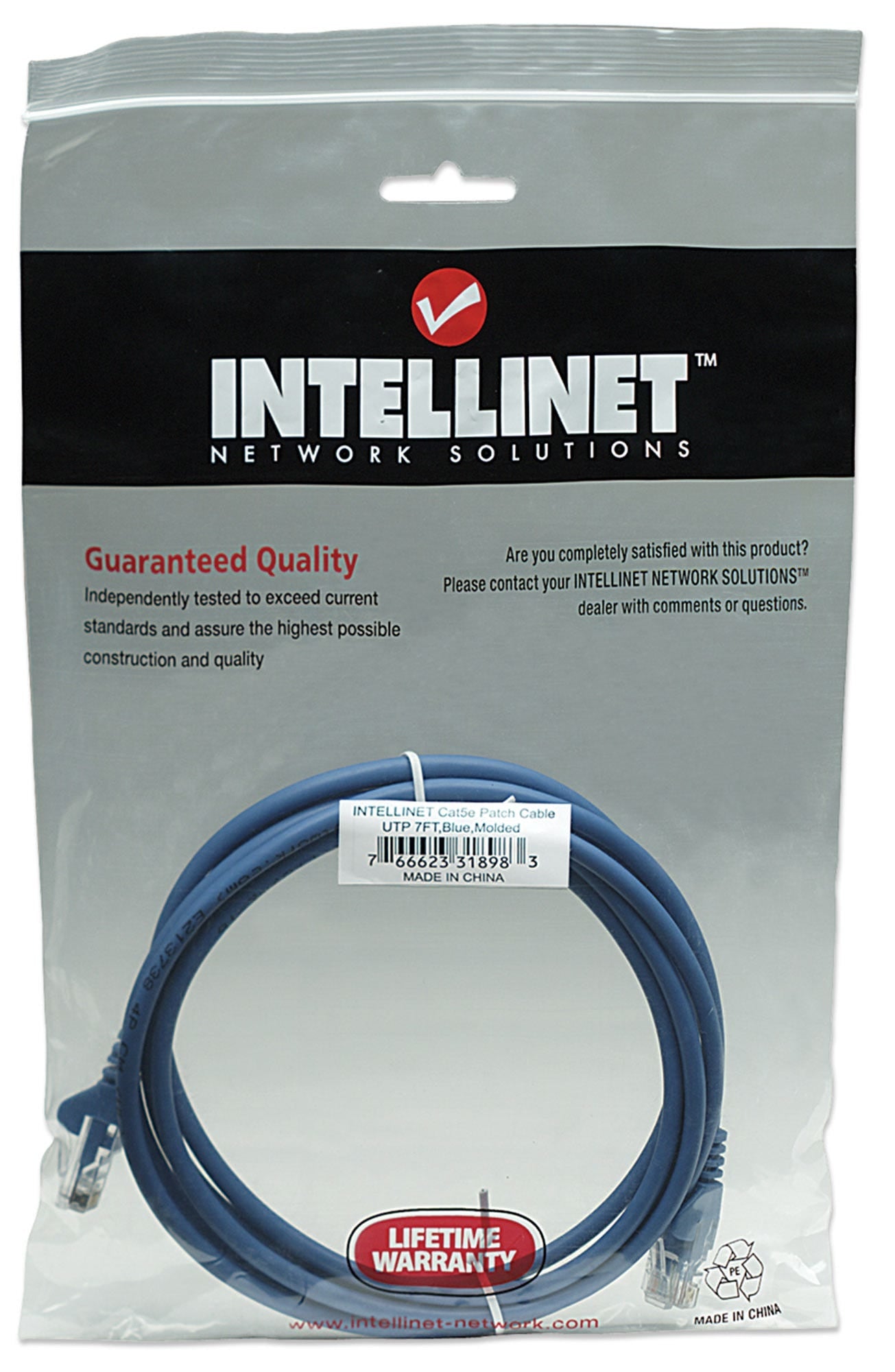 Cable De Red Cat5E Intellinet 318983 Patch 2.0M Utp Azul