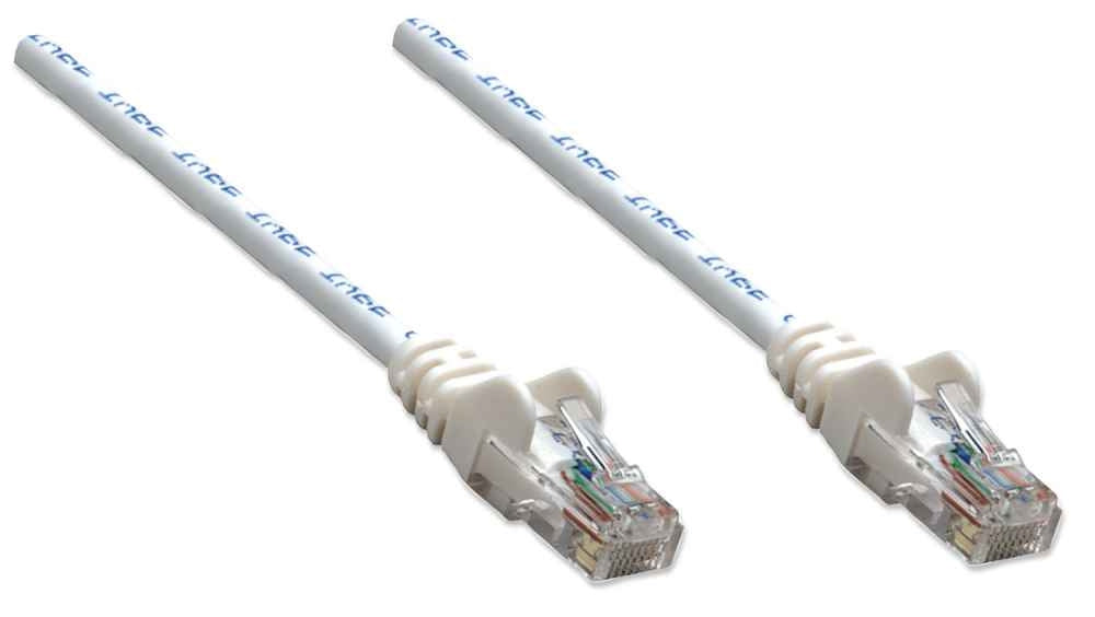 Cable De Red Intellinet 343732 Cat6 Utp Rj45 Macho / 4.2 Color Blanco Contactos Baño Oro Para Una Mejor Conexión.
