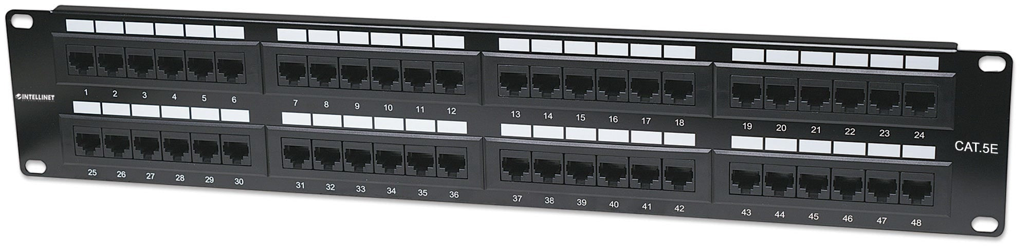 Panel De Parcheo Intellinet 513579 Cat 5E 48 Ptos 2 Niveles Para Rack