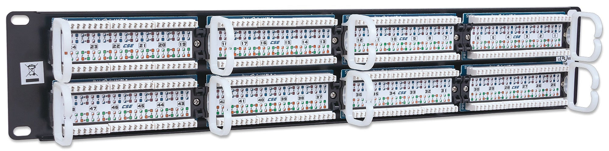 Panel De Parcheo Intellinet 513579 Cat 5E 48 Ptos 2 Niveles Para Rack