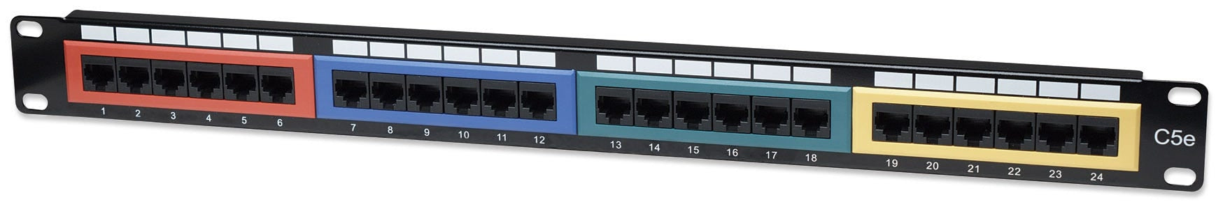 Panel Parcheo Intellinet 513678 Cat 5E 24 Ptos 1U Identificacion De Color