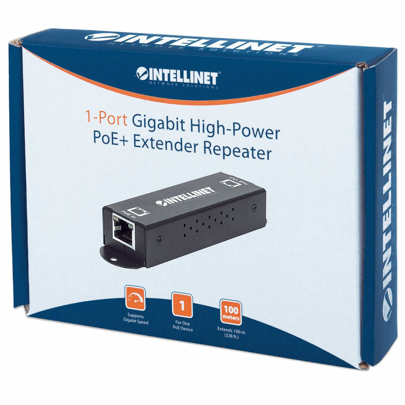 Poe Extensor Intellinet 560962 Extensor/Repetidor Poe+ De Alta Potencia Gigabit; Extiende Una Conexión Existente Más Allá Del Límite Los 100 M. 3 Años Garantia