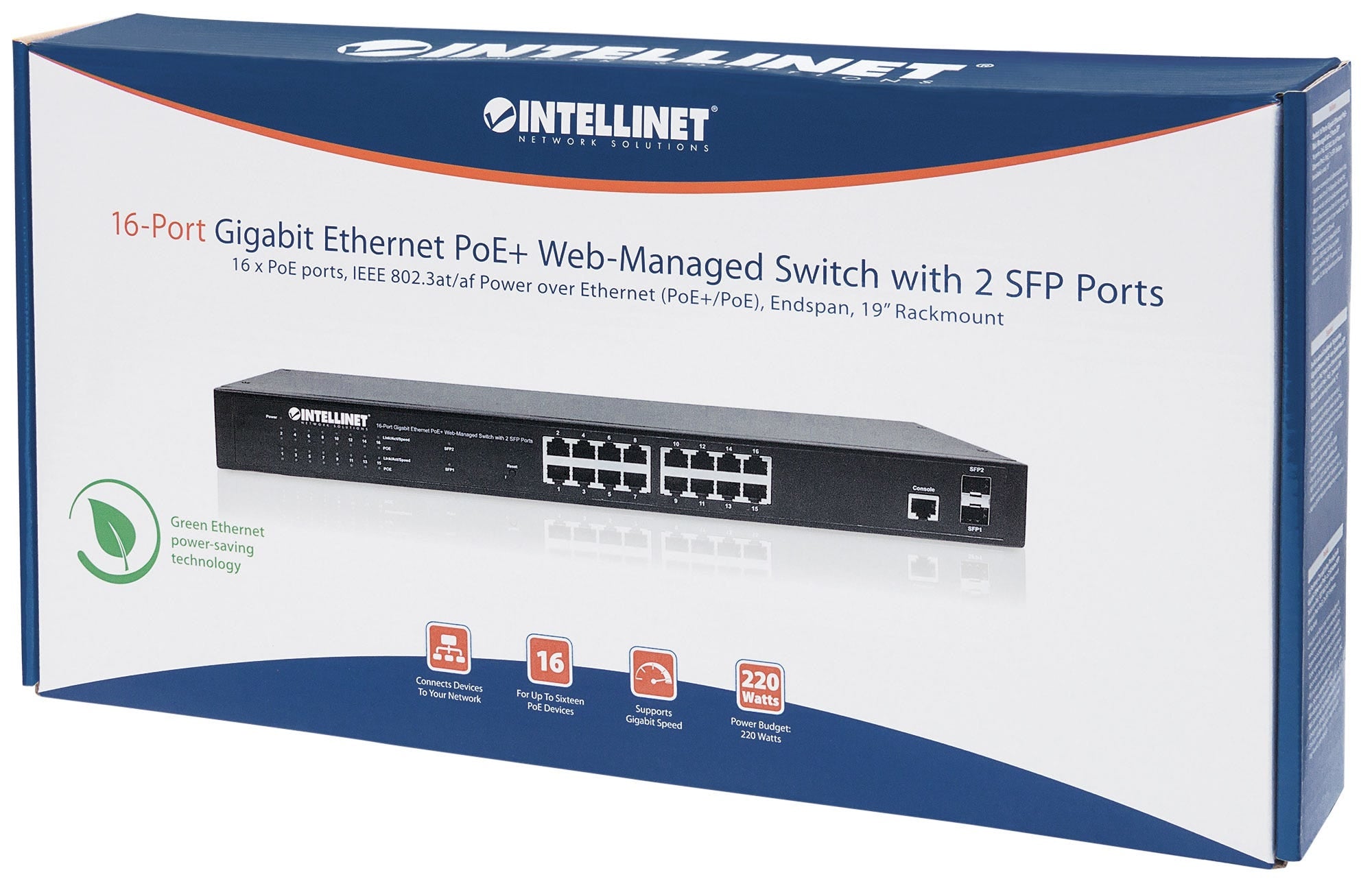 Poe Switch Intellinet Gb 16 Ptos 19" 30W/Pto 220W Admin + 2 Sfp 561341