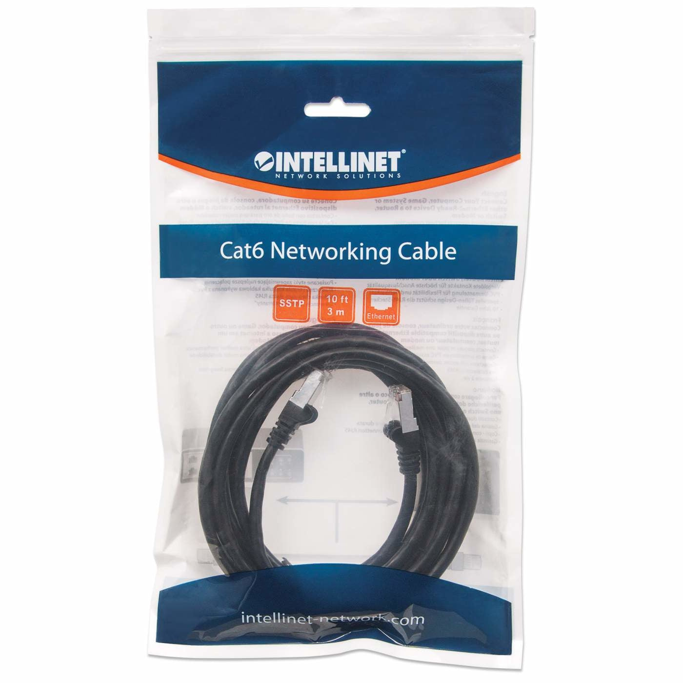 Cable De Red Intellinet Cat6A S/Ftp, 3.0 M, Negro 741545