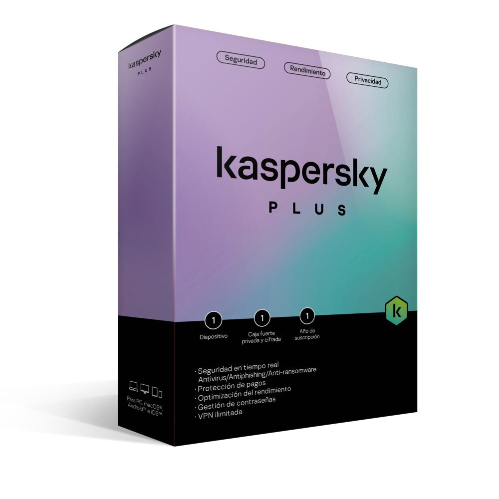 Kaspersky Plus / 1 Dispositivo / 1 Año / Caja
