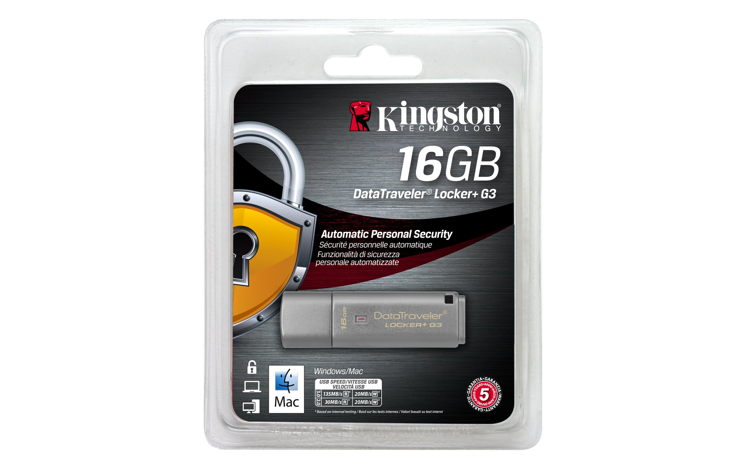 Memoria Kingston 16Gb Usb 3.0 Datatraveler Locker G3 /Hardware De Encriptacion /Usb To Cloud/ Gris