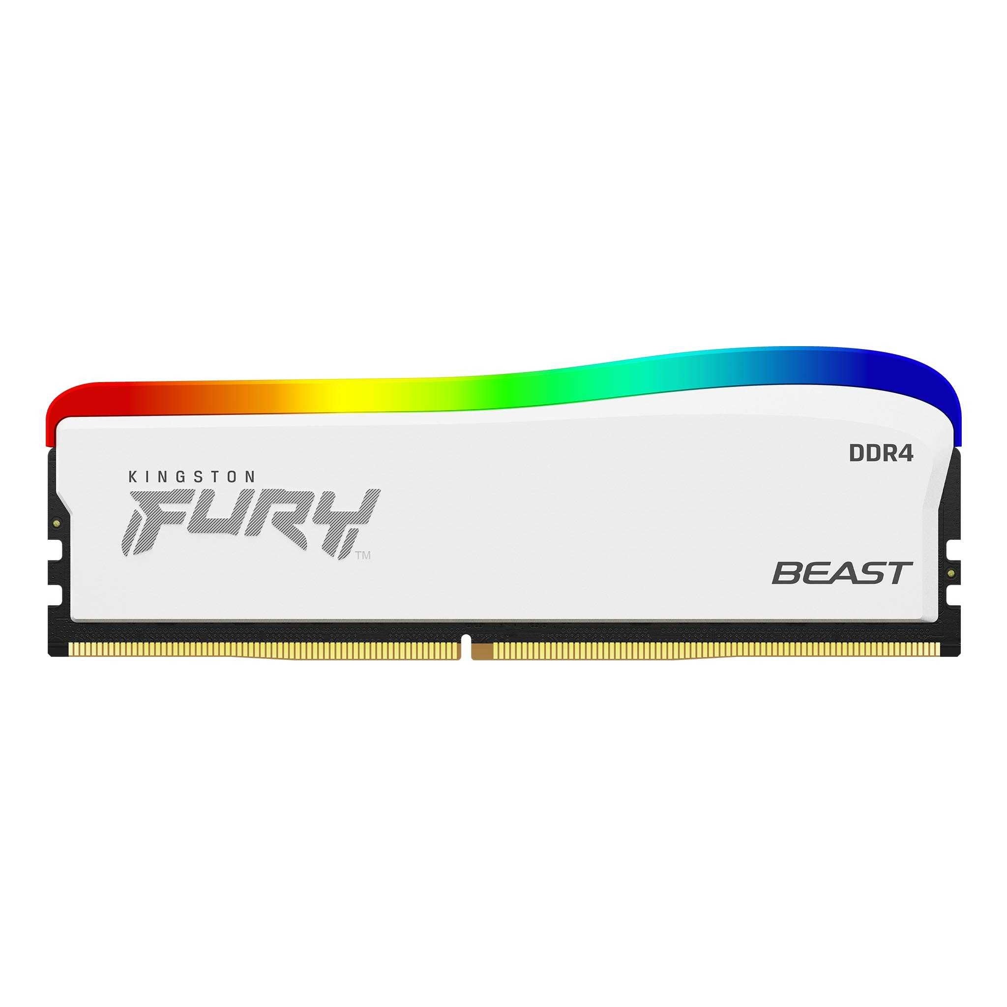 Memoria Kingston Technology Fury Beast White Rgb Se Ram 16Gb 3200Mt/S Ddr4 Cl16 Dimm